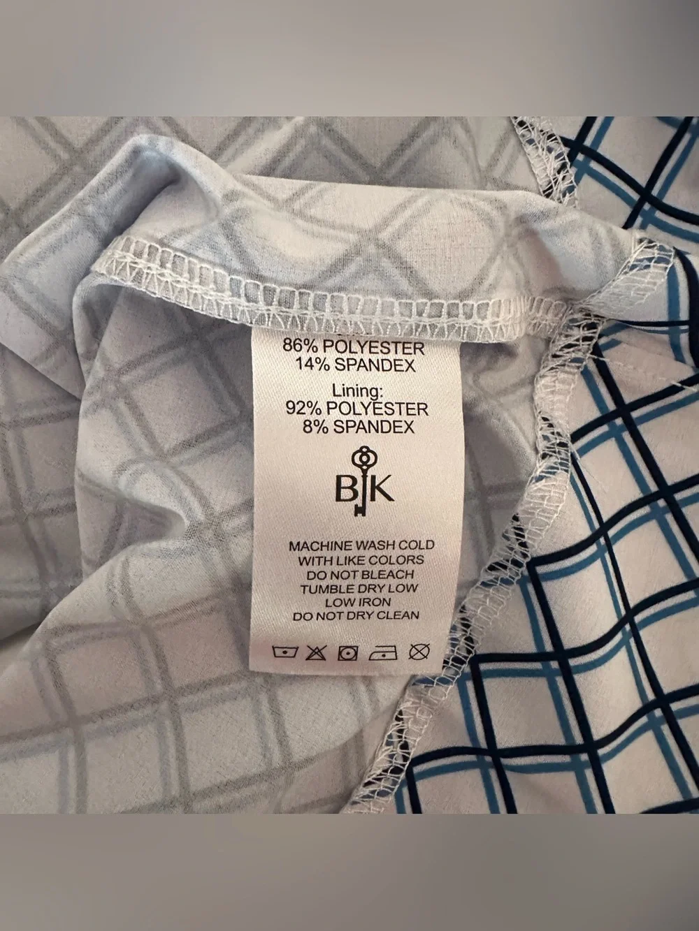 NWOT‎ Women's Essential Skort Belyn Key Blue White Diamond Performance Golf L.